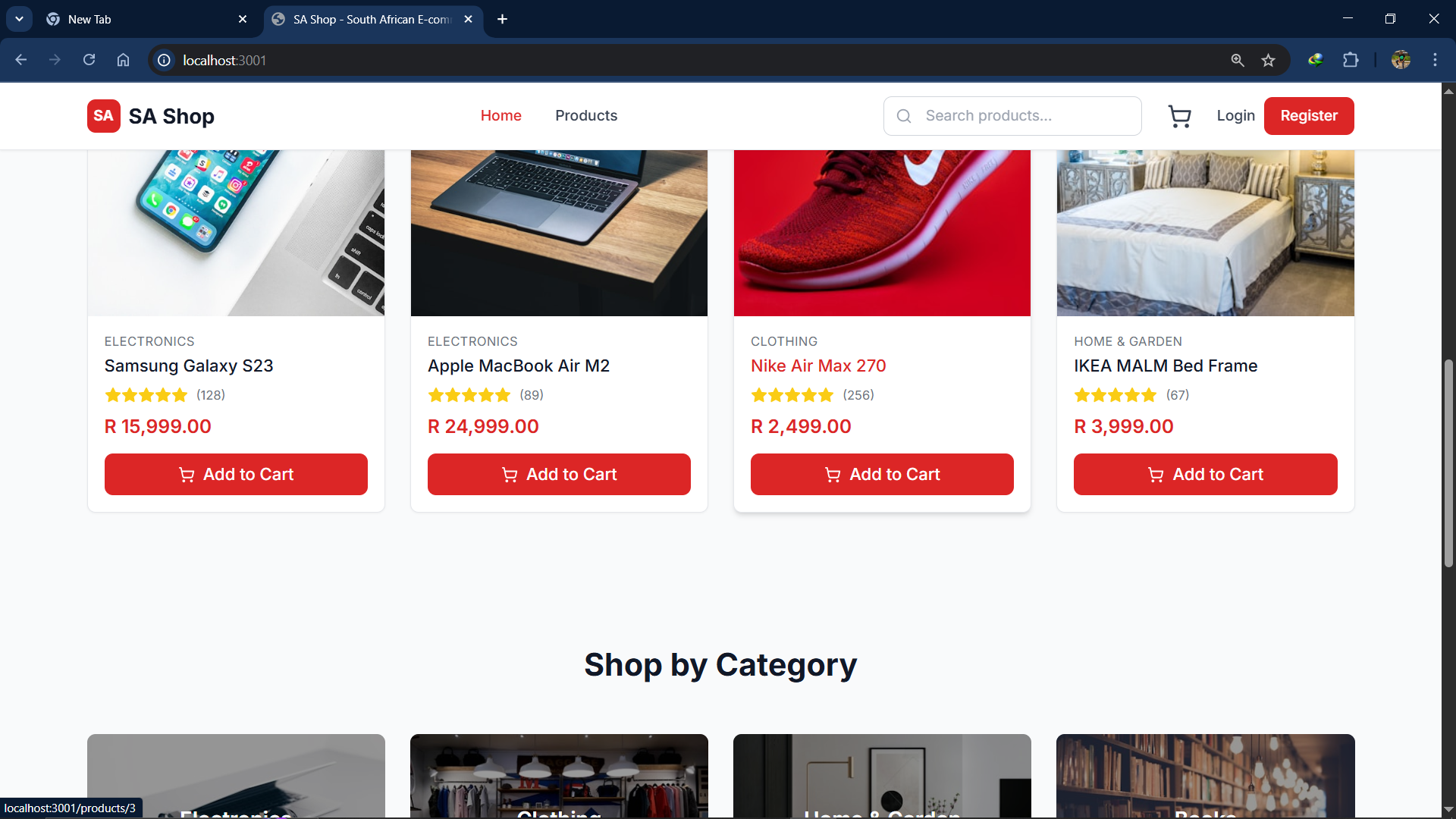 Ecommerce Products Page